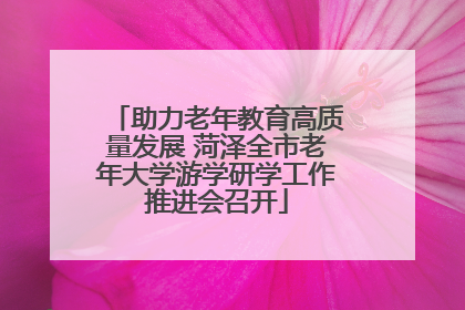 助力老年教育高质量发展 菏泽全市老年大学游学研学工作推进会召开