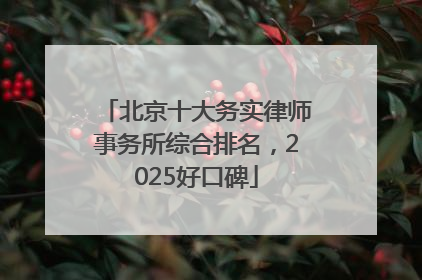 北京十大务实律师事务所综合排名，2025好口碑