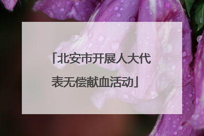 北安市开展人大代表无偿献血活动