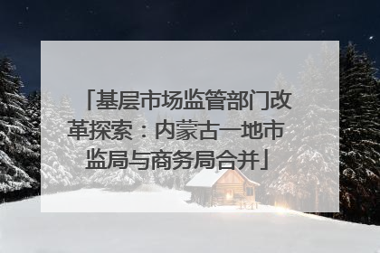 基层市场监管部门改革探索：内蒙古一地市监局与商务局合并