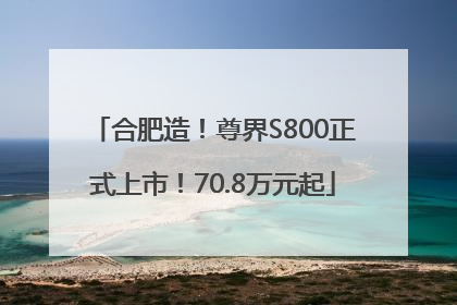 合肥造！尊界S800正式上市！70.8万元起