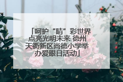 呵护“睛”彩世界点亮光明未来 德州天衢新区尚德小学举办爱眼日活动