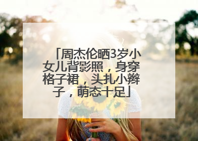 周杰伦晒3岁小女儿背影照，身穿格子裙，头扎小辫子，萌态十足