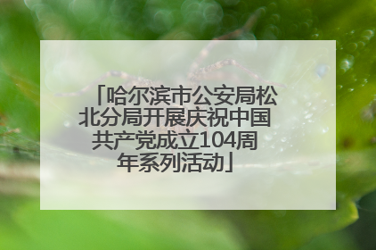 哈尔滨市公安局松北分局开展庆祝中国共产党成立104周年系列活动