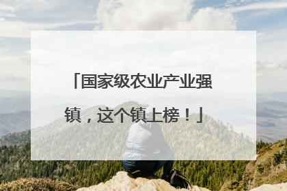 国家级农业产业强镇，这个镇上榜！