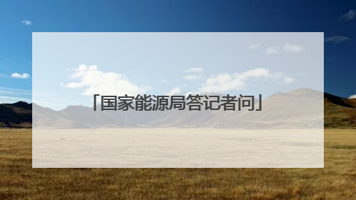 国家能源局答记者问