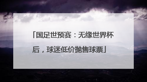 国足世预赛：无缘世界杯后，球迷低价抛售球票