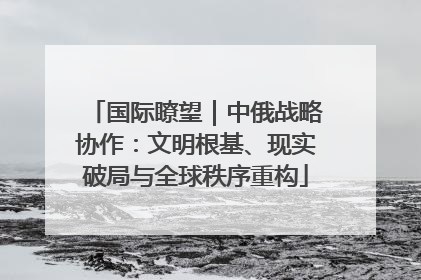 国际瞭望｜中俄战略协作：文明根基、现实破局与全球秩序重构