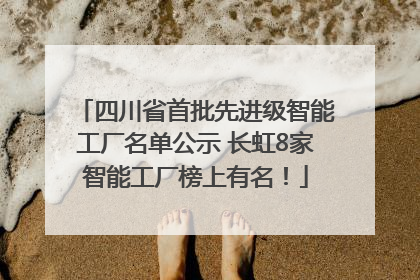 四川省首批先进级智能工厂名单公示 长虹8家智能工厂榜上有名！