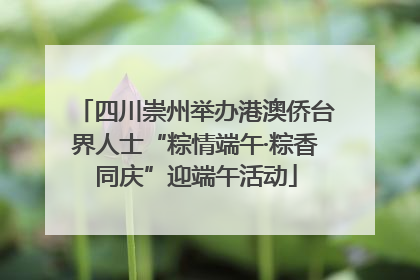 四川崇州举办港澳侨台界人士“粽情端午·粽香同庆”迎端午活动
