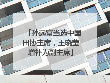 孙远富当选中国田协主席，王晓莹增补为副主席