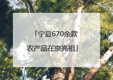 宁夏670余款农产品在京亮相