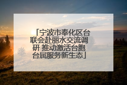 宁波市奉化区台联会赴丽水交流调研 推动激活台胞台属服务新生态