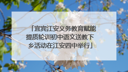 宜宾江安义务教育赋能提质轮训初中语文送教下乡活动在江安四中举行