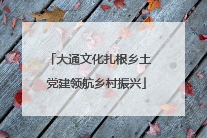 大通文化扎根乡土 党建领航乡村振兴