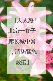 天太热！北京一女子爬长城中暑，消防紧急救援