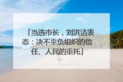 当选市长，刘洪洁表态：决不辜负组织的信任、人民的重托