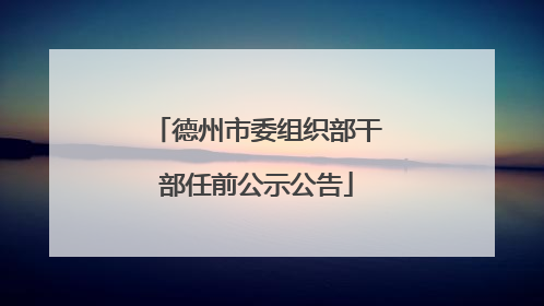 德州市委组织部干部任前公示公告