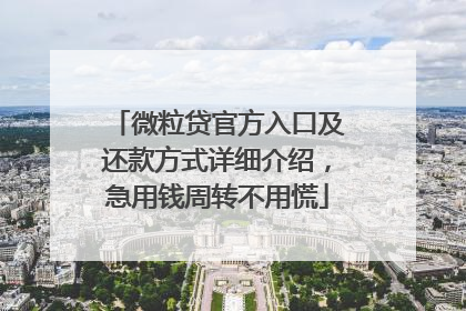 微粒贷官方入口及还款方式详细介绍，急用钱周转不用慌
