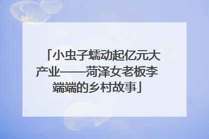 小虫子蠕动起亿元大产业——菏泽女老板李端端的乡村故事