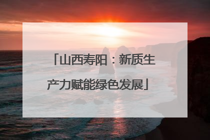 山西寿阳：新质生产力赋能绿色发展