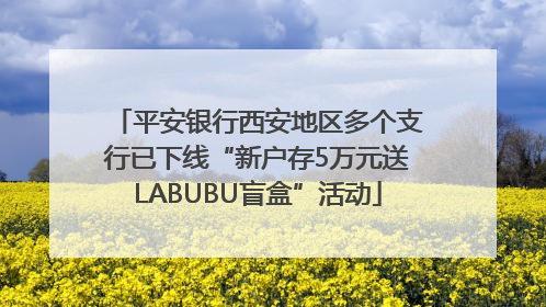 平安银行西安地区多个支行已下线“新户存5万元送LABUBU盲盒”活动