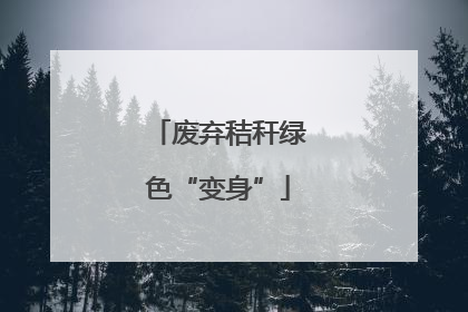 废弃秸秆绿色“变身”