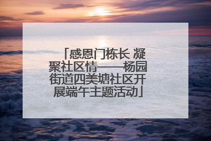 感恩门栋长 凝聚社区情——杨园街道四美塘社区开展端午主题活动
