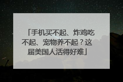 手机买不起、炸鸡吃不起、宠物养不起？这届美国人活得好难