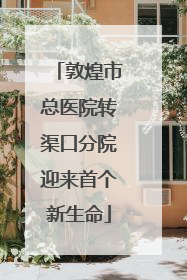 敦煌市总医院转渠口分院迎来首个新生命