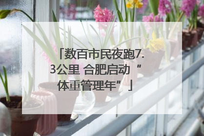 数百市民夜跑7.3公里 合肥启动“体重管理年”