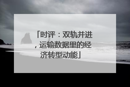 时评：双轨并进，运输数据里的经济转型动能