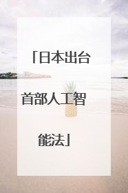 日本出台首部人工智能法