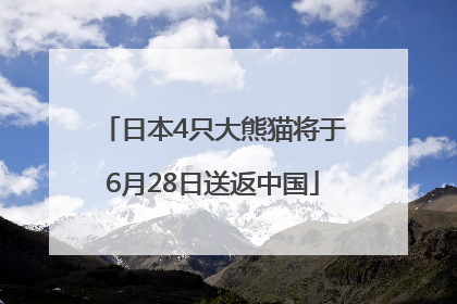 日本4只大熊猫将于6月28日送返中国