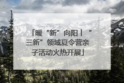 暖“新”向阳丨“三新”领域夏令营亲子活动火热开展