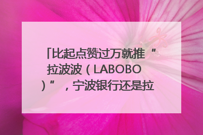 比起点赞过万就推“拉波波（LABOBO）”，宁波银行还是拉业绩吧｜财经辣评
