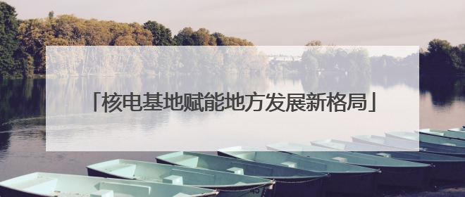 核电基地赋能地方发展新格局