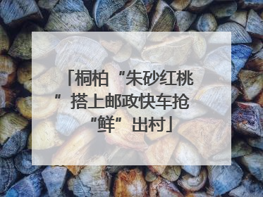 桐柏“朱砂红桃”搭上邮政快车抢“鲜”出村