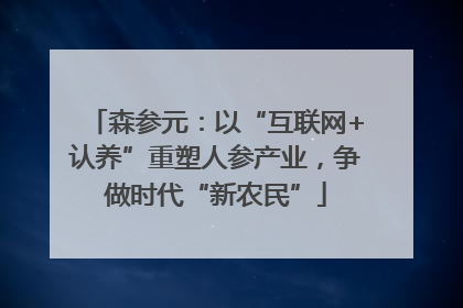 森参元：以“互联网+认养”重塑人参产业，争做时代“新农民”