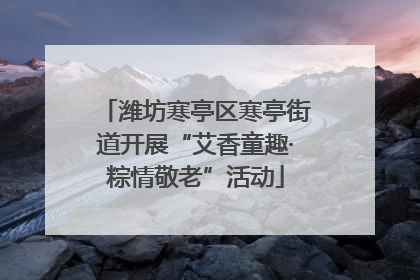 潍坊寒亭区寒亭街道开展“艾香童趣·粽情敬老”活动