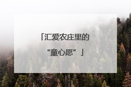 汇爱农庄里的“童心愿”