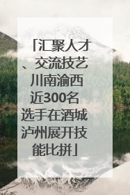 汇聚人才、交流技艺 川南渝西近300名选手在酒城泸州展开技能比拼