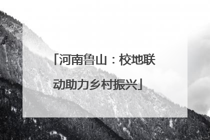 河南鲁山：校地联动助力乡村振兴