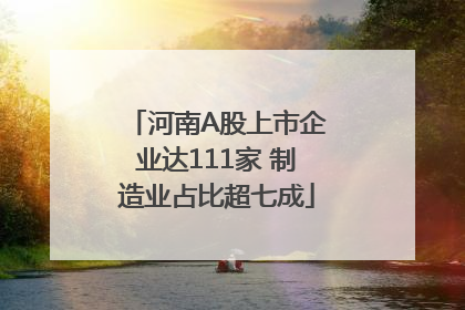 河南A股上市企业达111家 制造业占比超七成