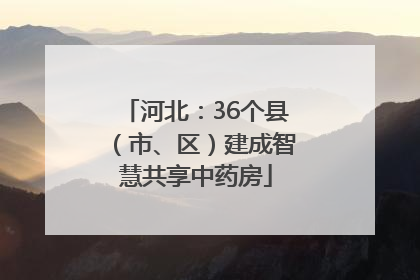 河北：36个县（市、区）建成智慧共享中药房