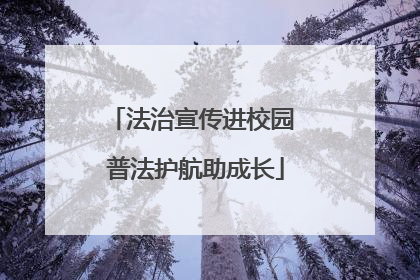 法治宣传进校园 普法护航助成长