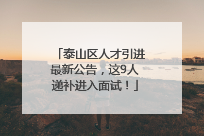 泰山区人才引进最新公告，这9人递补进入面试！