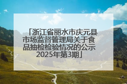 浙江省丽水市庆元县市场监督管理局关于食品抽检检验情况的公示2025年第3期