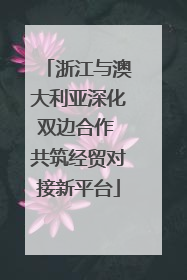 浙江与澳大利亚深化双边合作 共筑经贸对接新平台