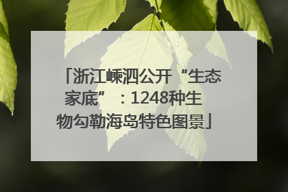 浙江嵊泗公开“生态家底”：1248种生物勾勒海岛特色图景